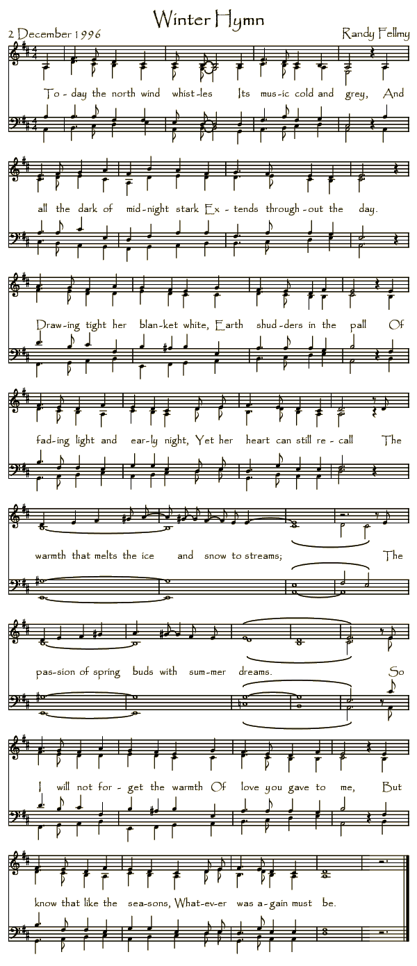 Winter Hymn sheet music