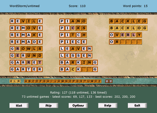 WordStorm untimed